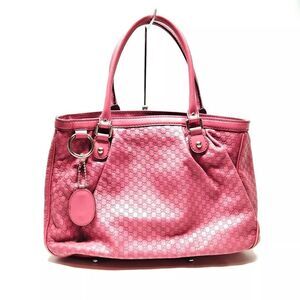 Auth Gucci Rose Pink Microguccisima Leather Tote Sukey Two-Way Satchel